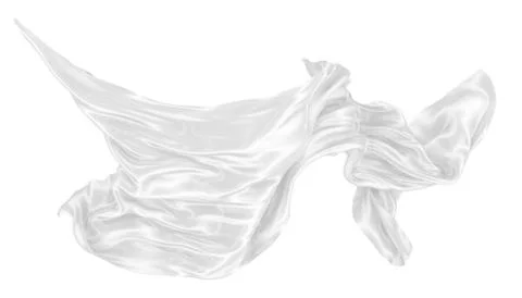 Abstract background of white wavy silk or satin. 3d rendering image. Stock Illustration