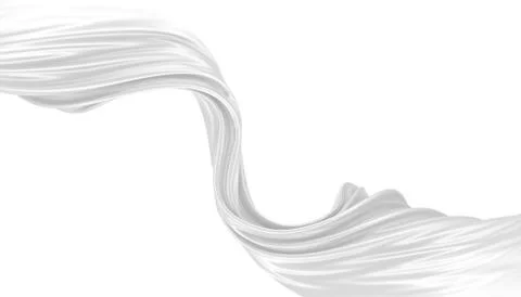 Abstract background of white wavy silk or satin. 3d rendering image. Stock Illustration