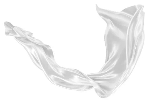 Abstract background of white wavy silk or satin. 3d rendering image. Stock Illustration