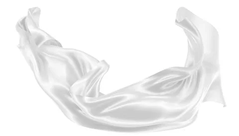 Abstract background of white wavy silk or satin. 3d rendering image. Stock Illustration