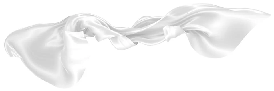 Abstract background of white wavy silk or satin. 3d rendering image. Stock Illustration