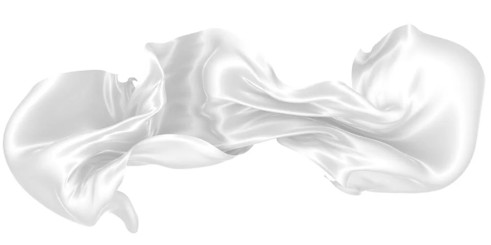 Abstract background of white wavy silk or satin. 3d rendering image. Stock Illustration