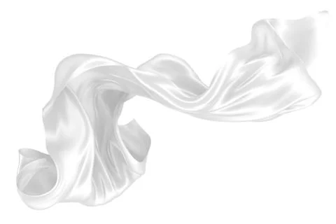 Abstract background of white wavy silk or satin. 3d rendering image. Stock Illustration