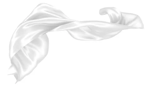 Abstract background of white wavy silk or satin. 3d rendering image. Stock Illustration