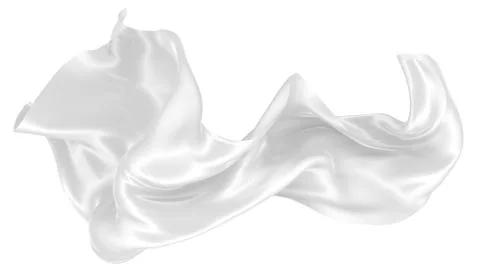 Abstract background of white wavy silk or satin. 3d rendering image. Stock Illustration