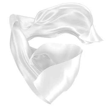 Abstract background of white wavy silk or satin. 3d rendering image. Stock Illustration