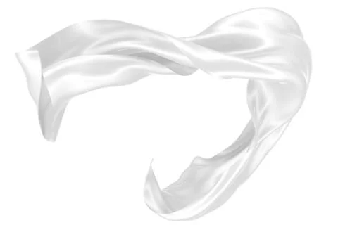 Abstract background of white wavy silk or satin. 3d rendering image. Stock Illustration