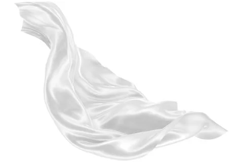 Abstract background of white wavy silk or satin. 3d rendering image. Stock Illustration