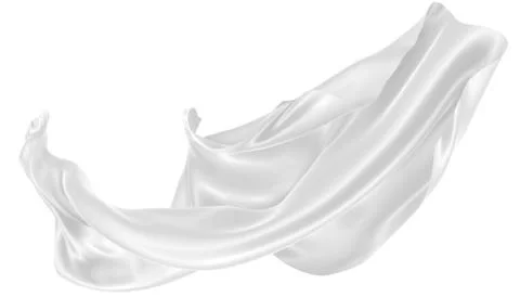 Abstract background of white wavy silk or satin. 3d rendering image. Stock Illustration