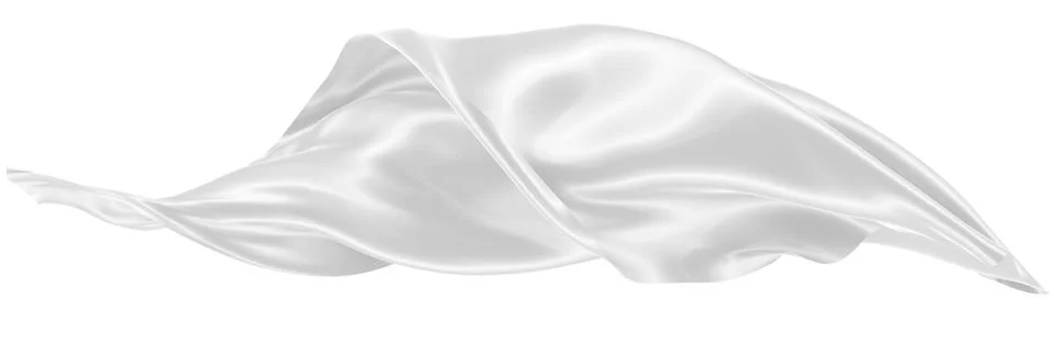 Abstract background of white wavy silk or satin. 3d rendering image. Stock Illustration