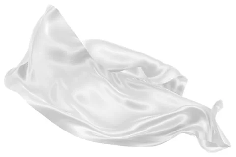Abstract background of white wavy silk or satin. 3d rendering image. Stock Illustration