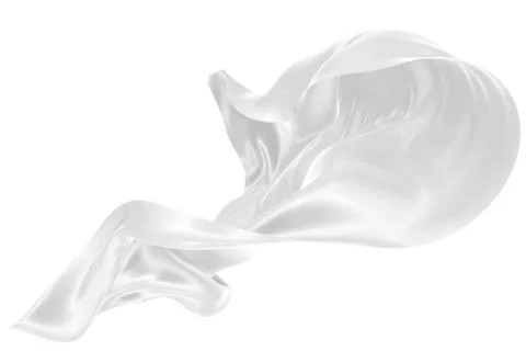 Abstract background of white wavy silk or satin. 3d rendering image. Stock Illustration