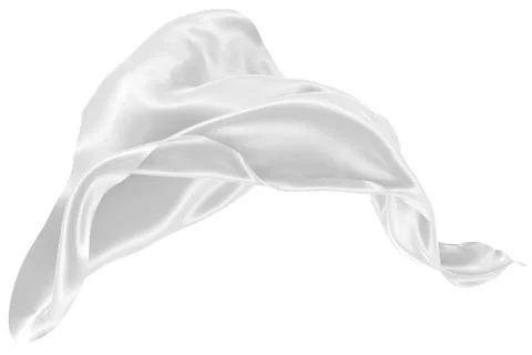 Abstract background of white wavy silk or satin. 3d rendering image. Stock Illustration