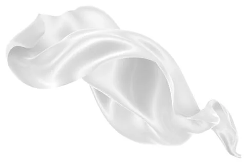 Abstract background of white wavy silk or satin. 3d rendering image. Stock Illustration