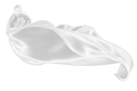 Abstract background of white wavy silk or satin. 3d rendering image. Stock Illustration