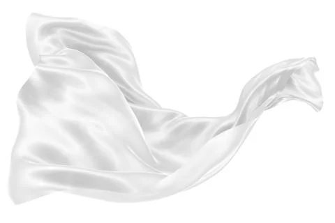 Abstract background of white wavy silk or satin. 3d rendering image. Stock Illustration