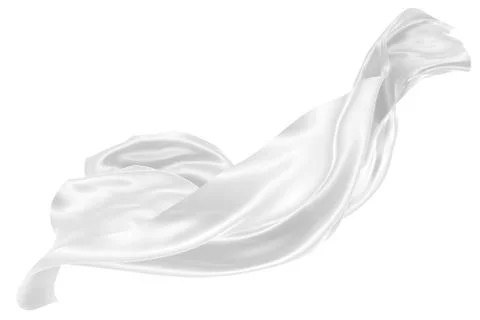 Abstract background of white wavy silk or satin. 3d rendering image. Stock Illustration