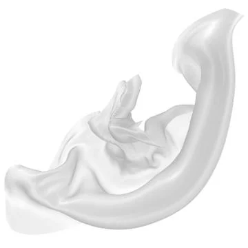 Abstract background of white wavy silk or satin. 3d rendering image. Stock Illustration