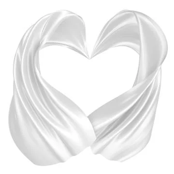 Abstract background of white wavy silk or satin. 3d rendering image. Stock Illustration