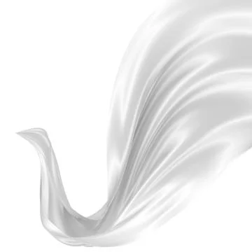 Abstract background of white wavy silk or satin. 3d rendering image. Stock Illustration