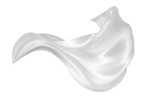 Abstract background of white wavy silk or satin. 3d rendering image. Stock Illustration