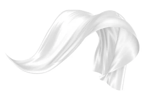 Abstract background of white wavy silk or satin. 3d rendering image. Stock Illustration