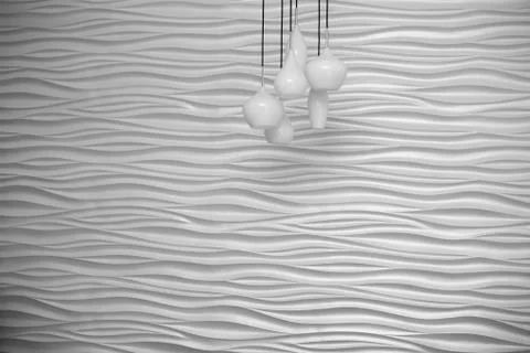 Abstract background: white wavy texture. Stock Photos