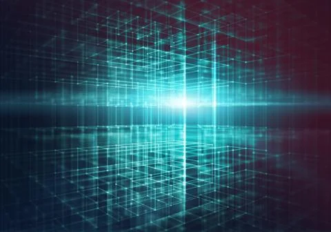 Abstract background with wireframe of transparency cube Stock Illustration