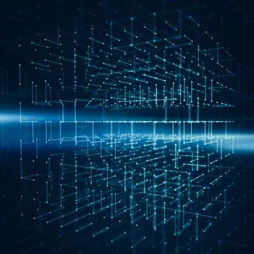 Abstract background with wireframe of transparency cube Stock Illustration