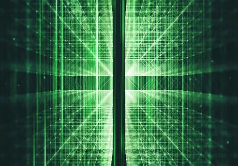 Abstract background with wireframe of transparency cube Stock Illustration