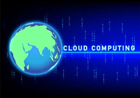 Abstract background world global with text CLOUD COMPUTING イラスト素材