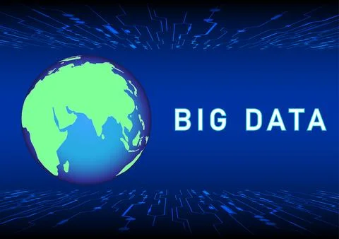 Abstract background world global with text BIG DATA Illustrazione stock