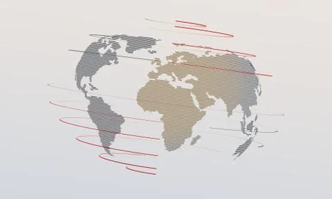 Abstract background with the world map. 3D Illustration. Stock Illustration