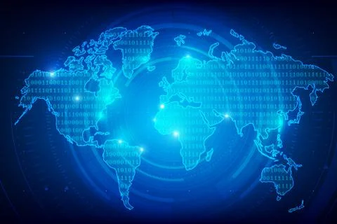 Abstract background world map binary digit texture 001 Illustrazione stock