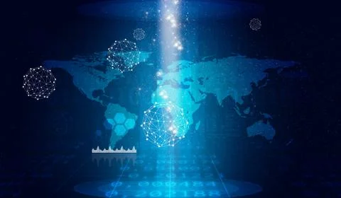 Abstract background with world map Stock Illustration