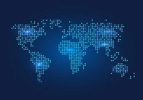 Abstract background World Map It is a small circle arranged on a map. to sh.. Stockillustratie