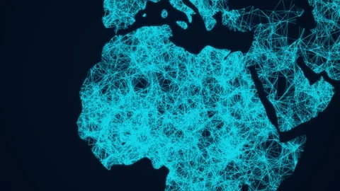 Abstract background of world map with particles and plexus Stock Footage 92788992
