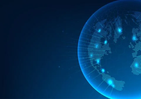 Abstract background of world technology with light beams Shows the connecti.. イラスト素材