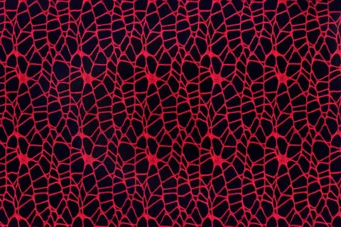 Abstract background of woven red threads on a black background. Foto stock