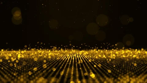 Abstract background with yellow and gold moving and flicker particles. Stock Footage 85679844