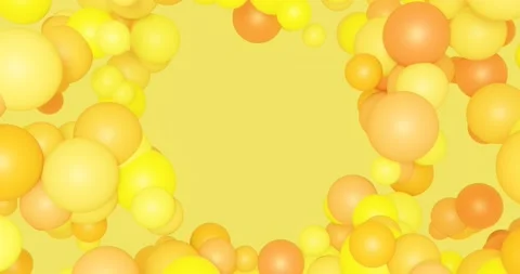 Abstract background yellow balloons flying in space 3d animation Stock Footage 203757088