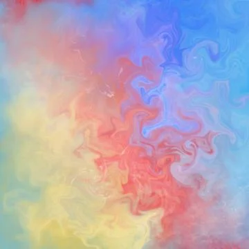 Abstract background. Yellow, blue and coral stains of paint. Stock Illustration