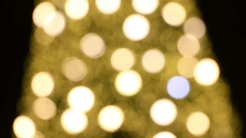 Abstract background Yellow bokeh light from the Christmas tree.lights would s Stock Footage 83263664