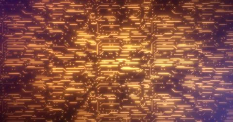 Abstract background of yellow gold computer circuit boards digital hi-tech .. Stock Photos