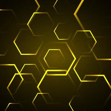 Abstract background with yellow hexagon Stock Illustration