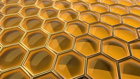 Abstract background of a yellow honeycomb Stock Footage 235706918