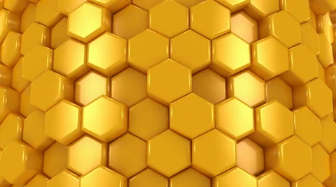 Abstract Background of Yellow Honeycombs Stock Footage 59024860