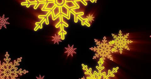 Abstract background of yellow neon cold winter Christmas New Year festive glo 스톡 일러스트