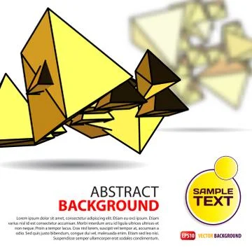 Abstract background with yellow polygonal figures with space for Stock Illustration