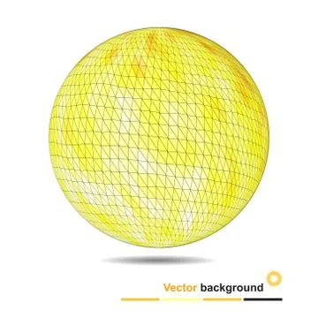 Abstract background with yellow polygonal sphere with space for Stock Illustration